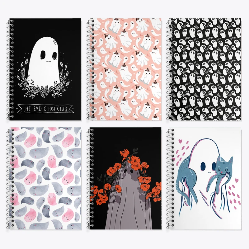 دفتر زبان 50 برگ خندالو مدل دو خط طرح روح بامزه کد 216 مجموعه 6 عددی