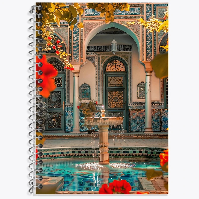 دفتر لغت 50 برگ خندالو طرح حیاط خانه کد F6346