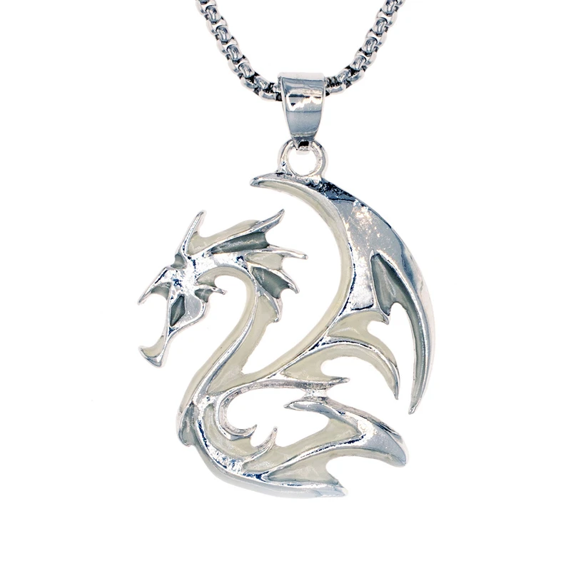 گردنبند مردانه برانت مدل شب تاب طرح اژدها