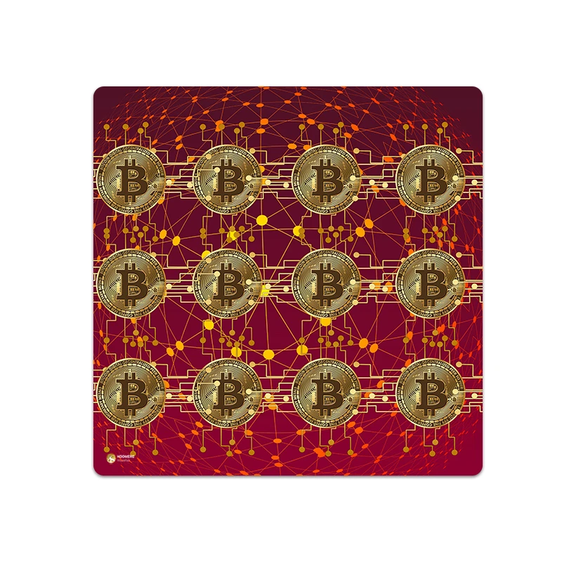 ماوس پد هومرو مدل NX028 طرح ارز دیجیتال بیت کوین سایز 40x40 سانتی متر
