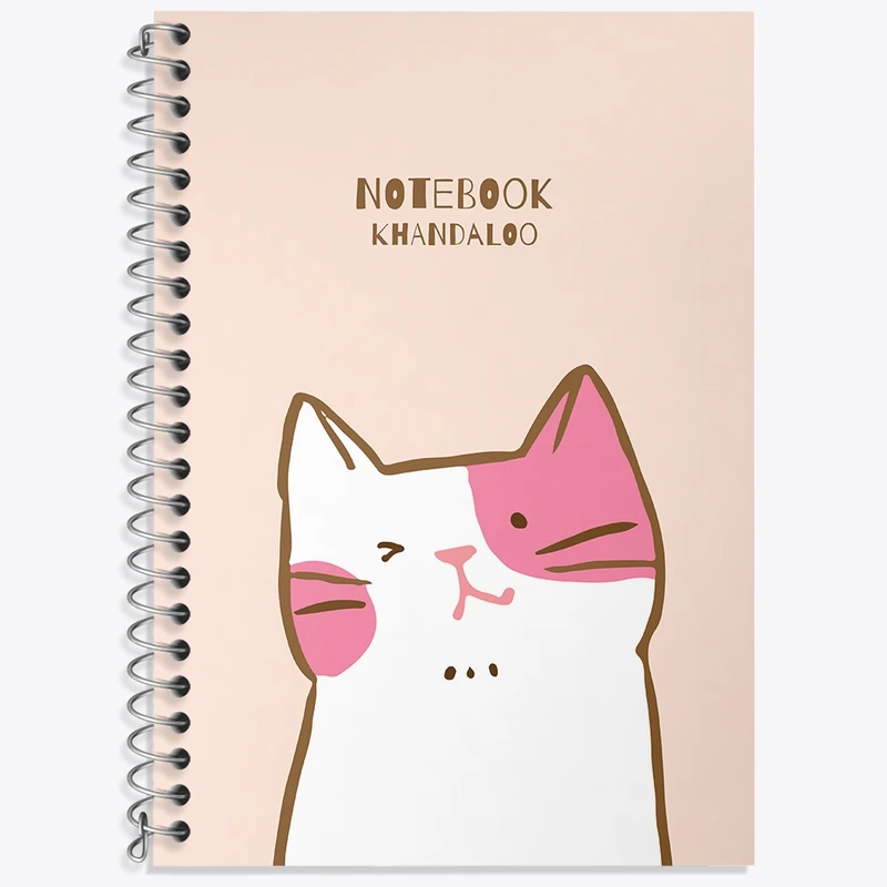 دفتر زبان 50 برگ خندالو مدل دو خط طرح گربه کیوت کد N1357
