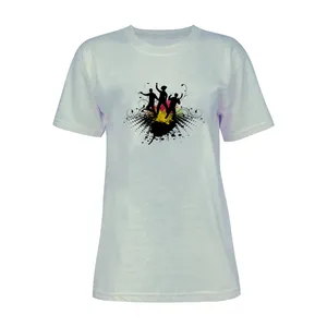 تی شرت آستین کوتاه زنانه مدل موزیک کد L102 رنگ طوسی