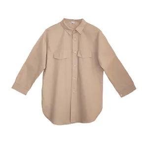 تونیک زنانه مدل لینن رنگ کرم