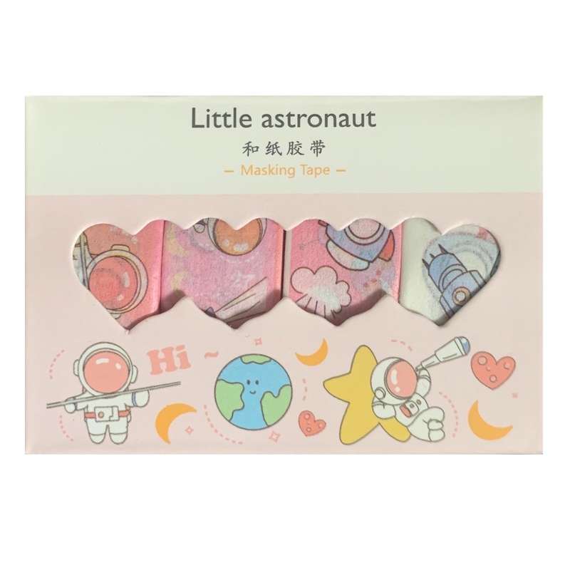 چسب نواری مدل واشی طرح فضانورد کوچولو کد 01 عرض 1.5 سانتی متر بسته 4 عددی