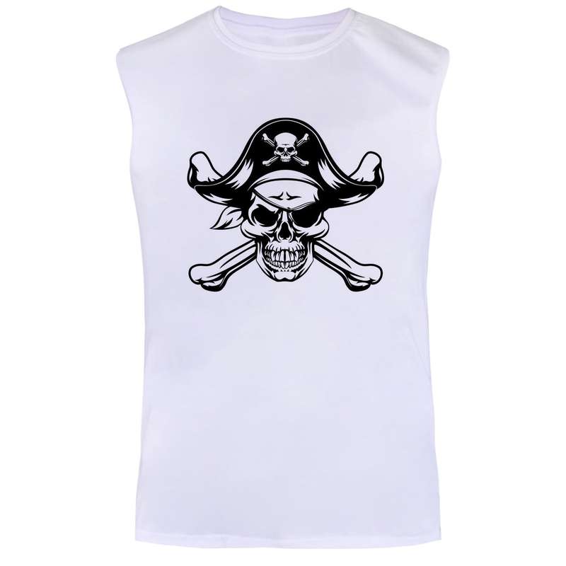 تاپ مردانه مدل اسکلت کد BA10 رنگ سفید