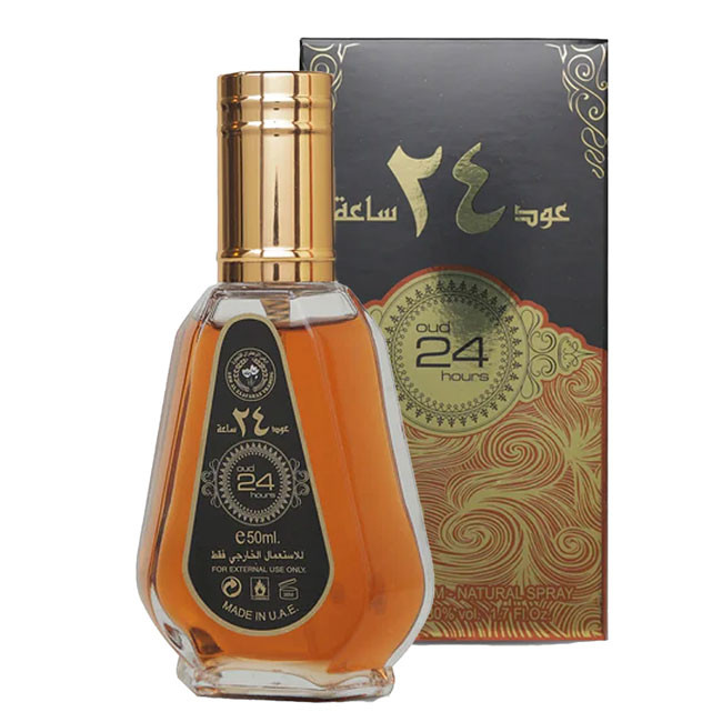 ادوپرفیوم ارض الزعفران للتجاره مدل عود 24 ساعت با رایحه گرم حجم 50 میلی لیتر