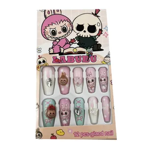 ناخن مصنوعی دست کودک مدل لبوبو بسته ۱۲ عددی