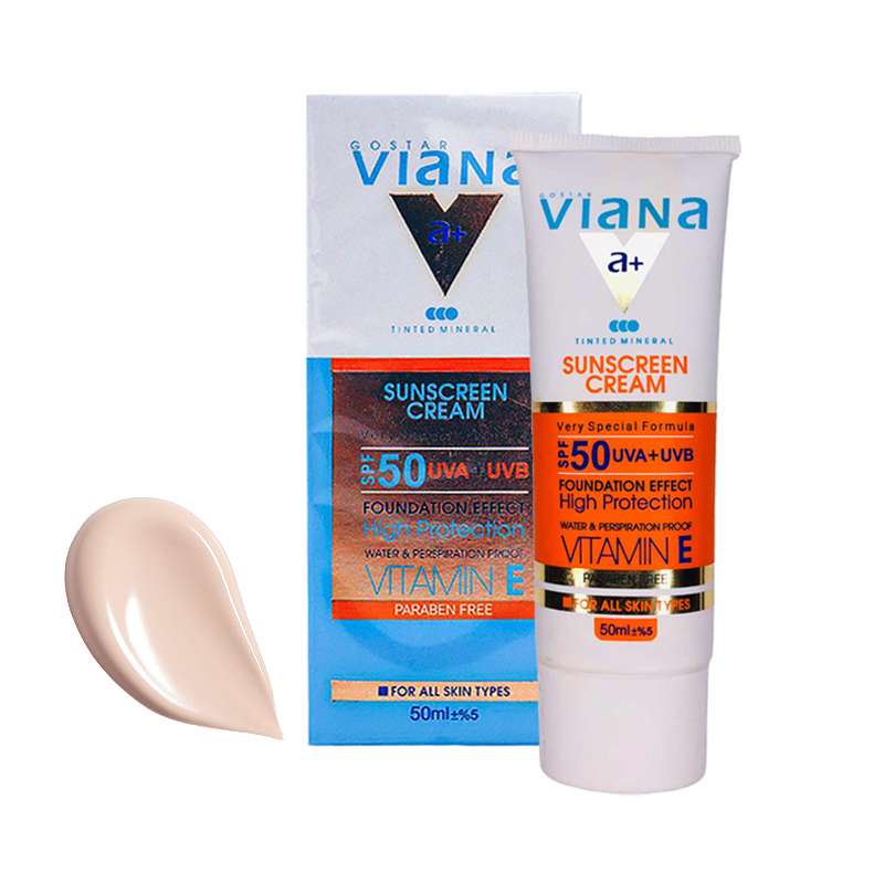 کرم ضد آفتاب رنگی ویانا spf 50 مدل 1 مناسب برای انواع پوست حجم 50 میلی لیتر کرم ضد آفتاب رنگی ویانا spf 50 مدل 1 مناسب برای انواع پوست حجم 50 میلی لیتر