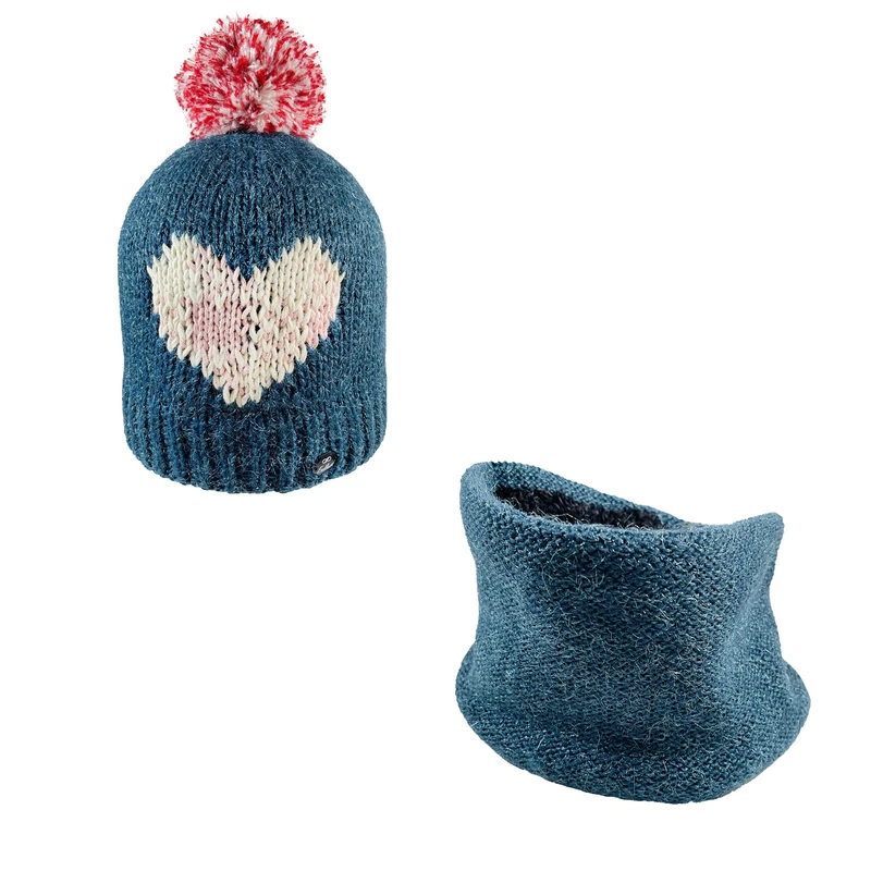 ست کلاه و شال گردن بافتنی دخترانه اندلس مدل 170041