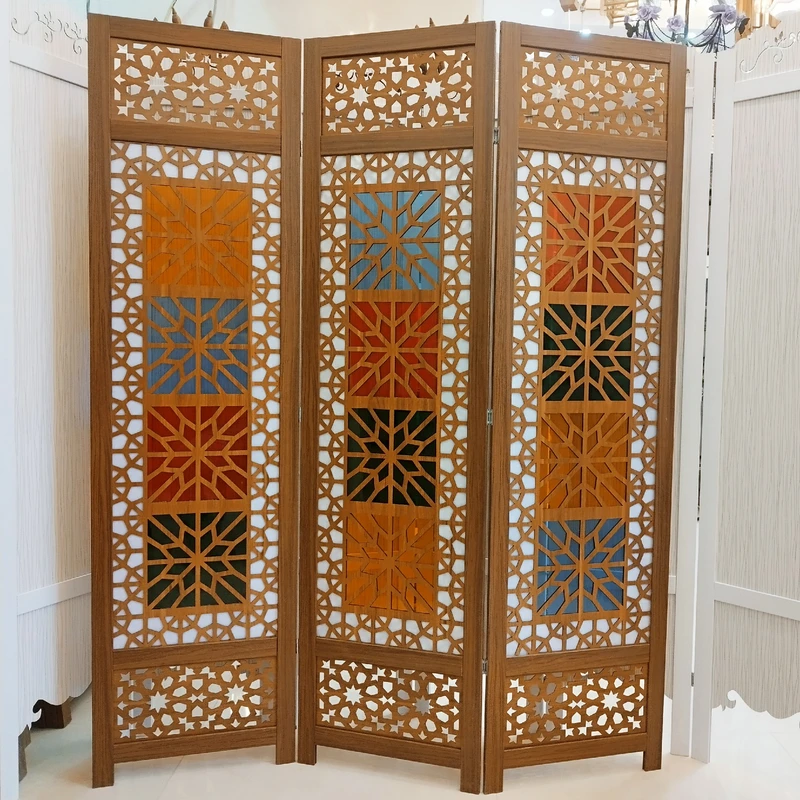 عکس شماره 4 : پارتیشن گره چینی مدل پاراوان طلق شیشه ای کد stg4c مجموعه 3 عددی