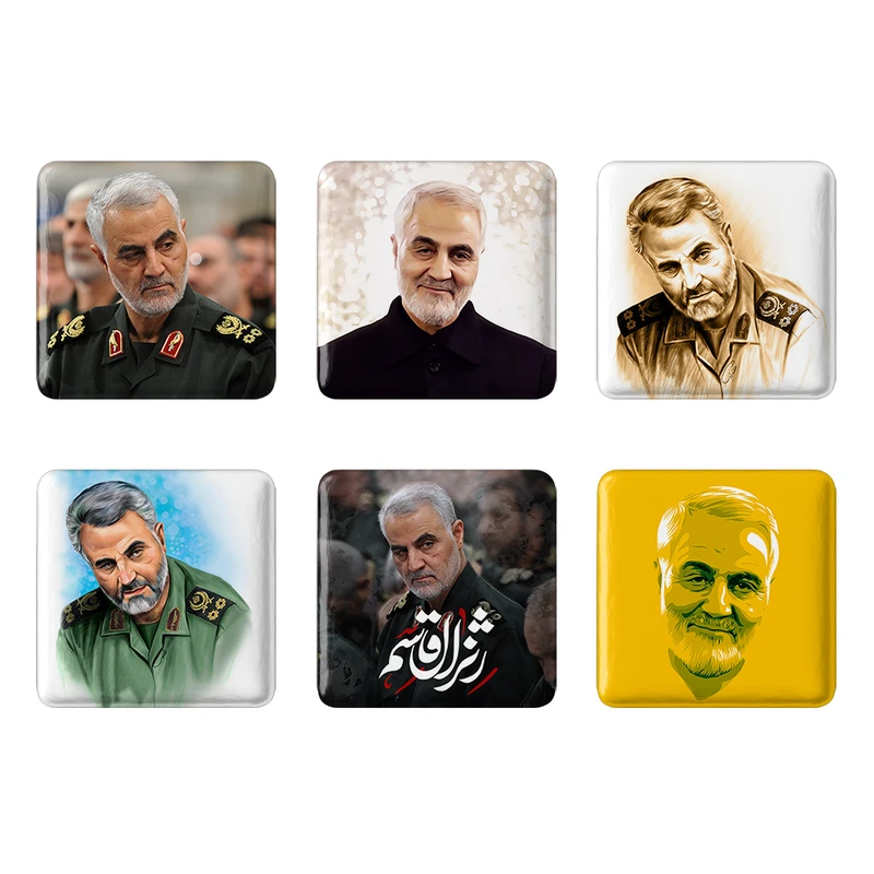 مگنت خندالو مدل سردار قاسم سلیمانی کد 138B مجموعه 6 عددی