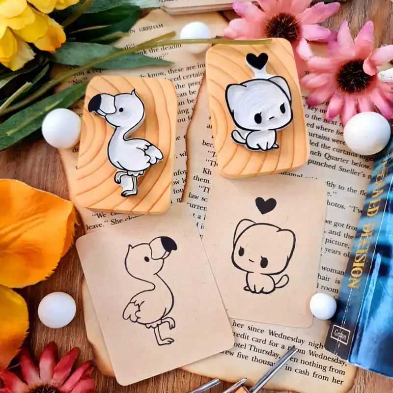 مهر لینو طرح ملوسک و فلامینگو کد 1600 مجموعه دو عددی