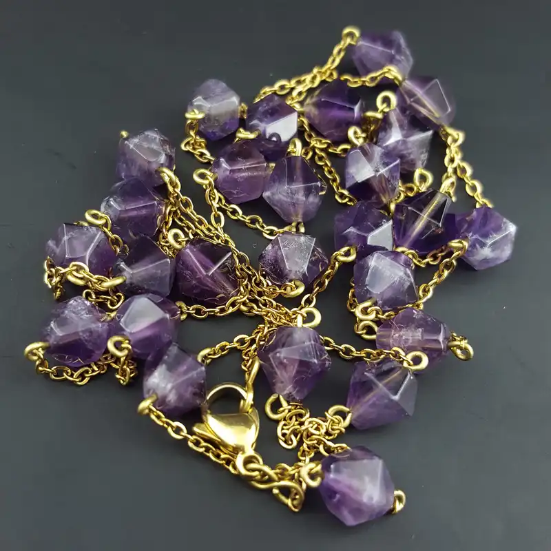 گردنبند زنانه مدل آمیتیست کد 28