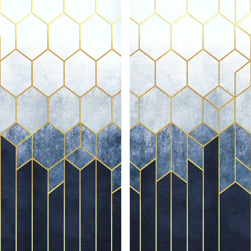 پرده مدل پانچی طرح شش ضلعی سایز 280x145 سانتی متر