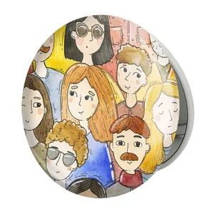آینه جیبی خندالو طرح مترو مدل تاشو کد 5391 