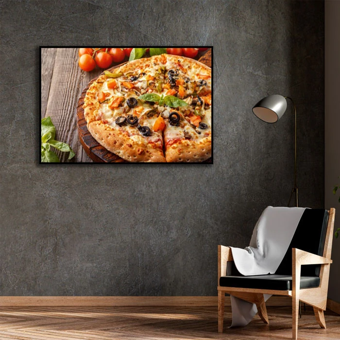 تابلو بکلیت طرح پیتزا مدل B-D2381 فریم مشکی