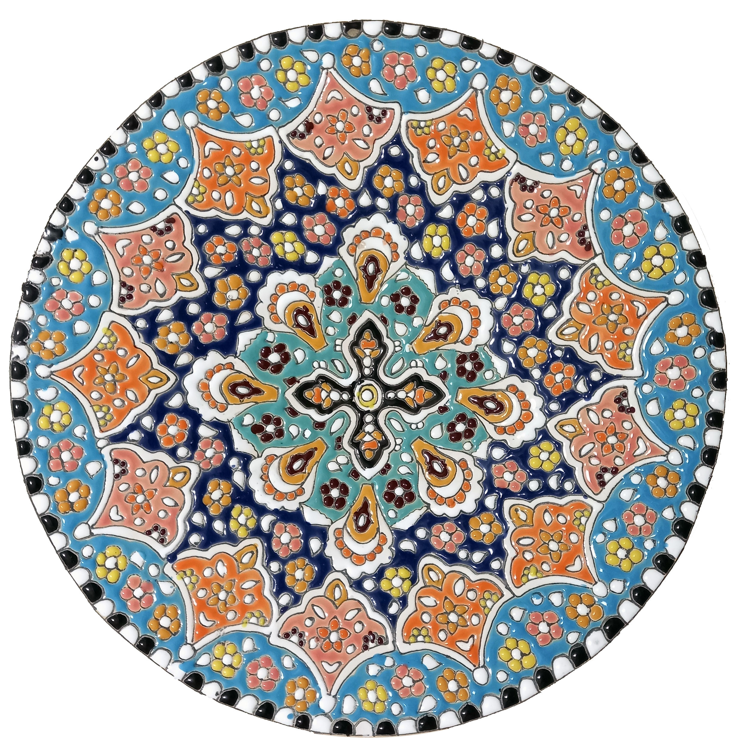 بشقاب میناکاری سفالی مدل D25-S1