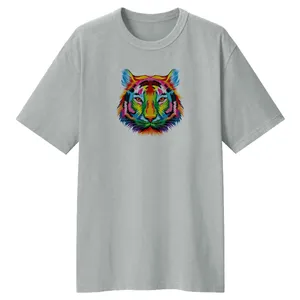 تی شرت لانگ آستین کوتاه زنانه مدل ببر کد L18 رنگ طوسی