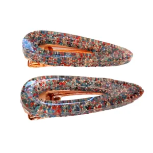 گیره مو زنانه مدل رزینی طرح شن مجموعه 2 عددی