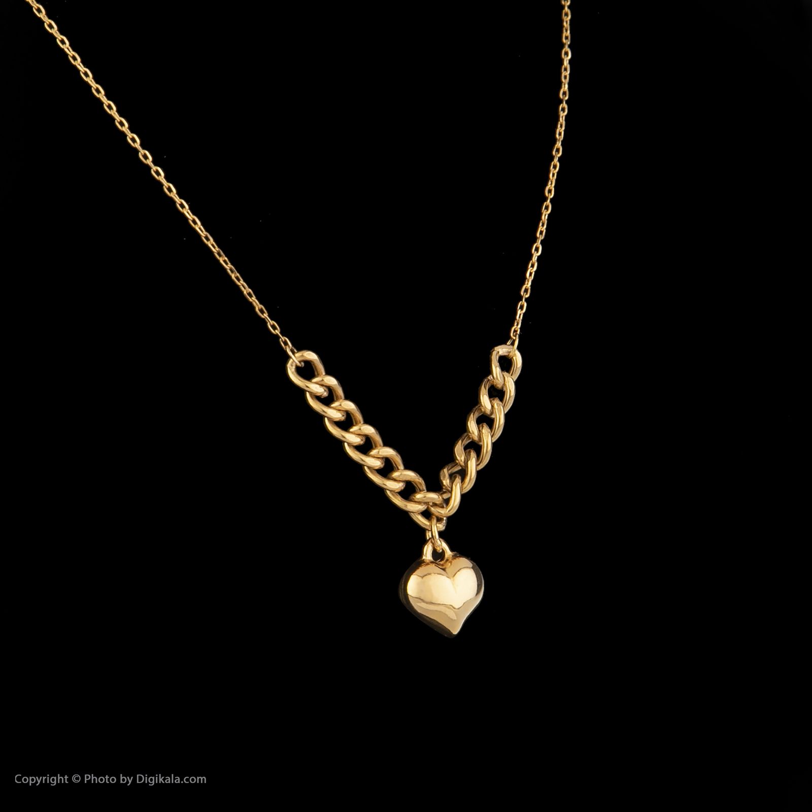 گردنبند طلا 18 عیار زنانه مایا ماهک مدل MM1536 طرح کارتیه و قلب -  - 3