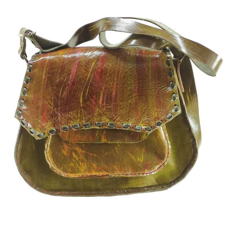 کیف رو دوشی چرمی مدل آتش کد 77