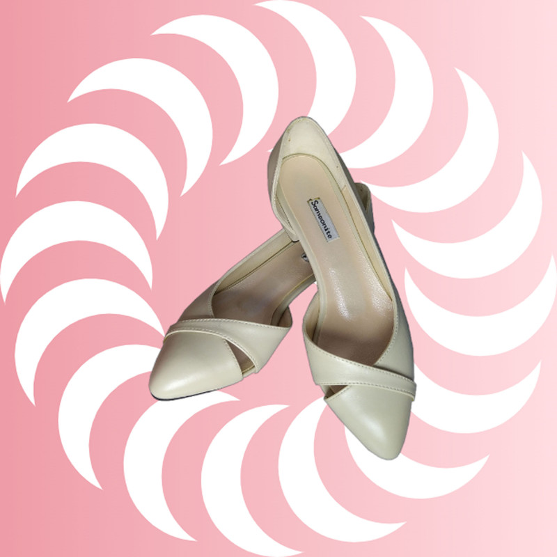 کفش زنانه مدل بغل افتاده كد 1011 رنگ کرم