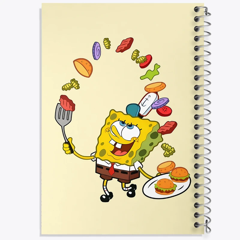 دفتر ژورنال نویسی 50 برگ خندالو مدل نقطه ای طرح باب اسفنجی کد N4864