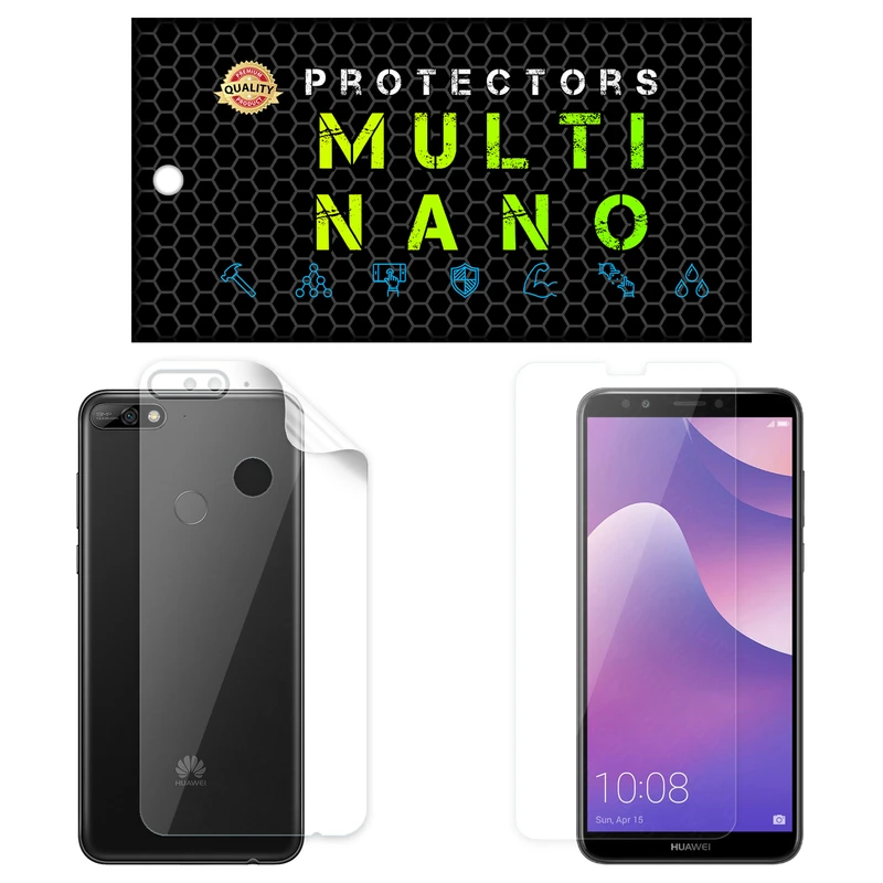 محافظ صفحه نمایش مولتی نانو مدل X-SFT مناسب برای گوشی موبایل هوآوی Y7 Prime 2018 به همراه محافظ پشت
