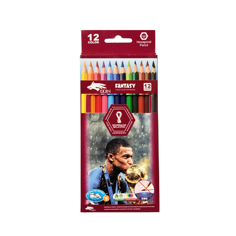مداد رنگی 12 رنگ اودین مدل world Cup 2022 C10