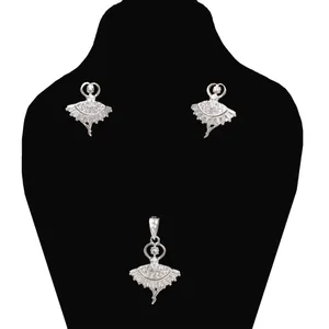 نیم ست نقره زنانه مدل بالرین کد 950