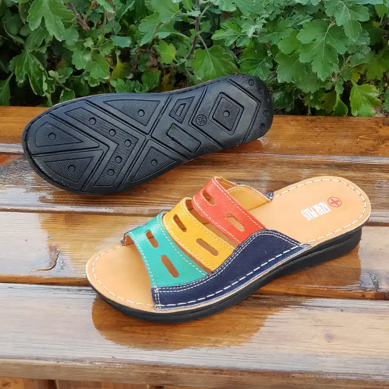 دمپایی زنانه مدل چرم طبیعی کد 02