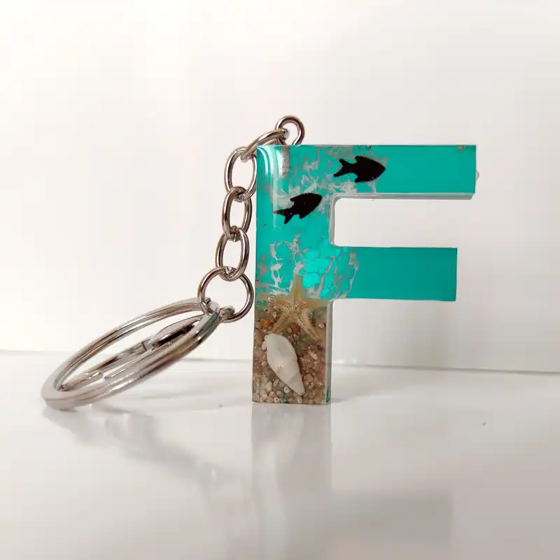 جاکلیدی مدل رزینی طرح دریا حرف F