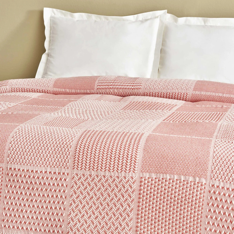 شال مبل کاراجا هوم مدل Luna Pembe Pike C.K دونفره سایز 220*200 سانتی متر