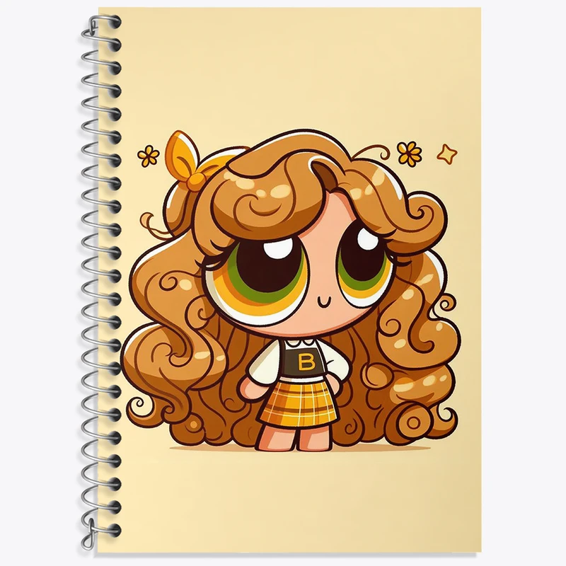 دفتر زبان 50 برگ خندالو مدل سه خط طرح دختران نیرومند (The Powerpuff Girls) کد N2114