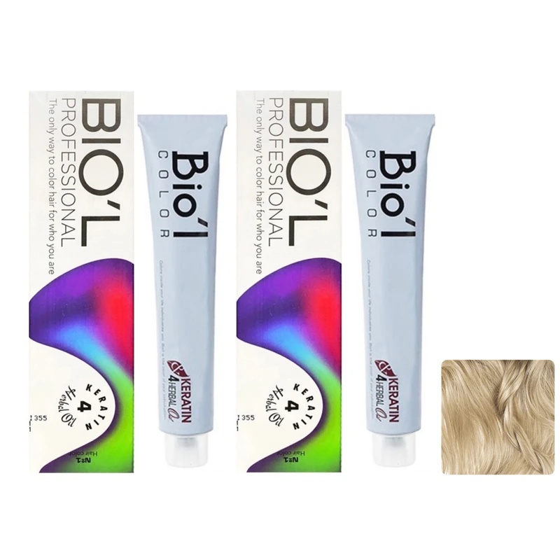 رنگ مو بیول مدل Ash شماره 9.1 حجم 100 میلی لیتر رنگ بلوند دودی خیلی روشن بسته 2 عددی