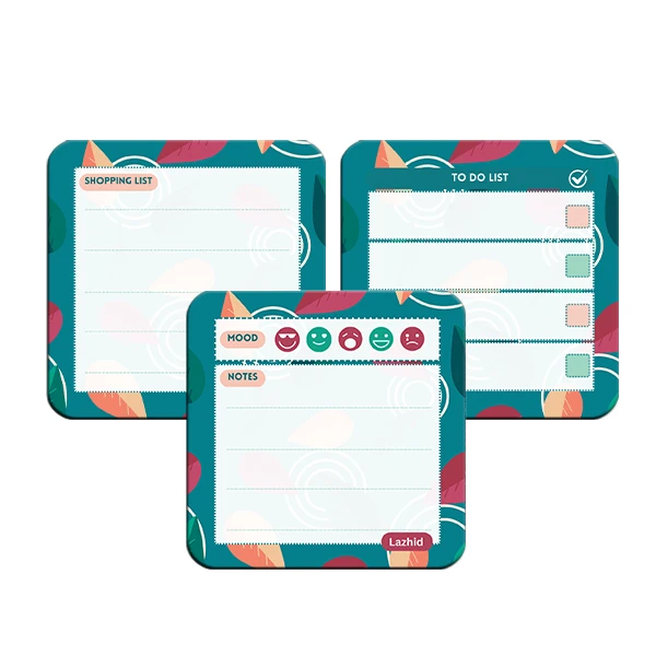 تخته وایت برد لاژید مدل برنامه ریزی سایز 9X9 سانتی متر مجموعه 3 عددی
