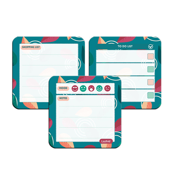 تخته وایت برد لاژید مدل برنامه ریزی سایز 9X9 سانتی متر مجموعه 3 عددی