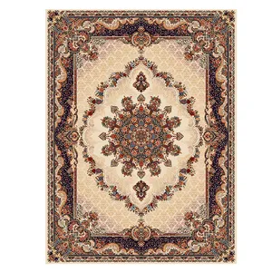 فرش ماشینی مدل مینا کد A003K زمینه کرم