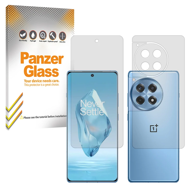 محافظ صفحه نمایش شفاف پنزر گلس مدل Resistant مناسب برای گوشی موبایل وان پلاس 12R به همراه محافظ پشت گوشی