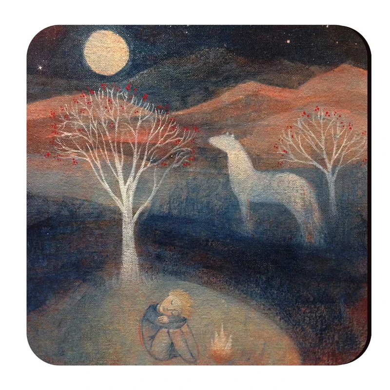 زیرلیوانی طرح اسب و شب مهتابی کد wzl57