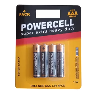  باتری نیم قلمی مدل POwercell بسته 4 عددی 