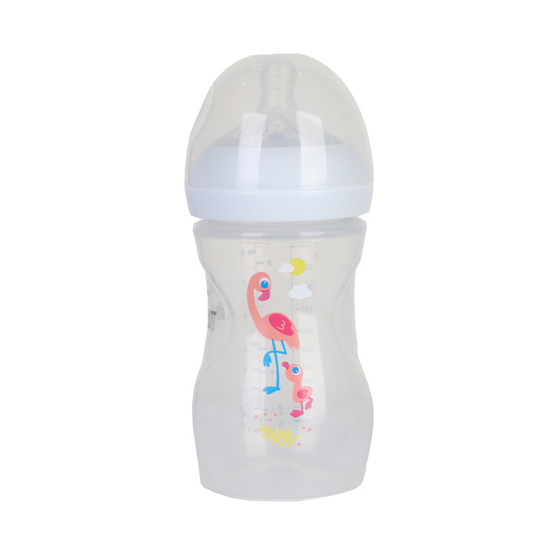 شیشه شیر اونت مدل SCF070 نچرال طرح فلامینگو ظرفیت 260 میلی لیتر