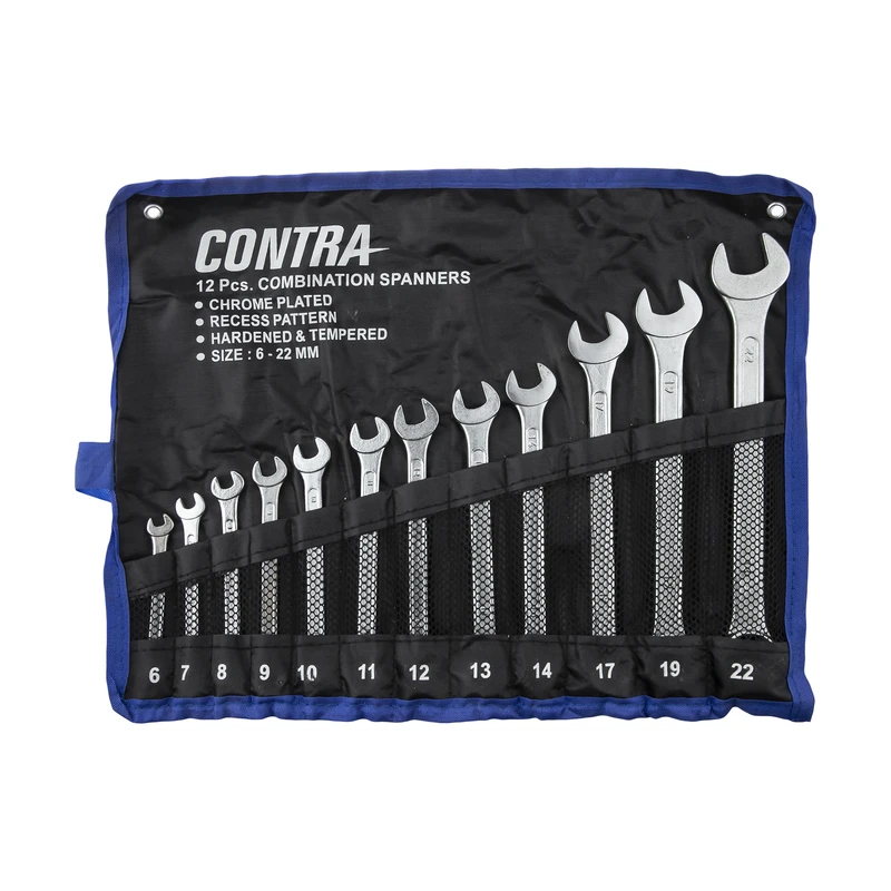 مجموعه 12 عددی آچار یکسر تخت یکسر رینگی کنترا مدل 3113	