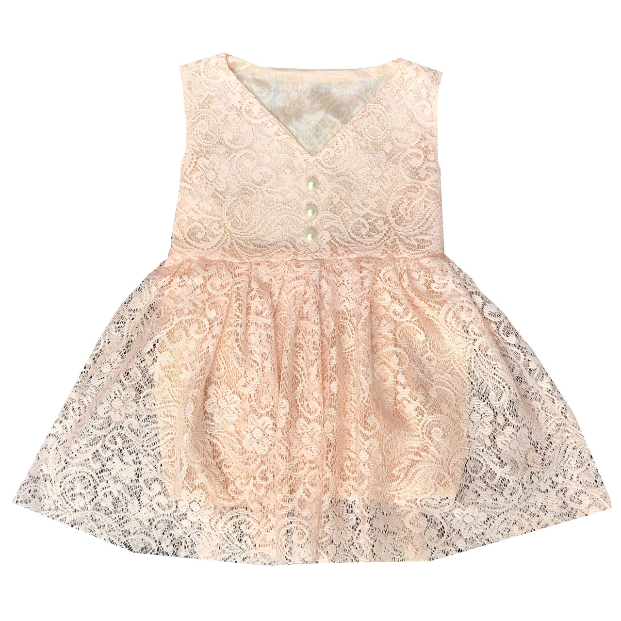 پیراهن دخترانه مدل A.S7173 رنگ گلبهی