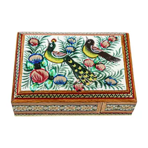 جاکارتی خاتم کاری مدل نقاشی طرح گل و مرغ برجسته کد 8p11gr