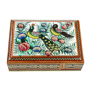 جاکارتی خاتم کاری مدل نقاشی طرح گل و مرغ برجسته کد 8p11gr