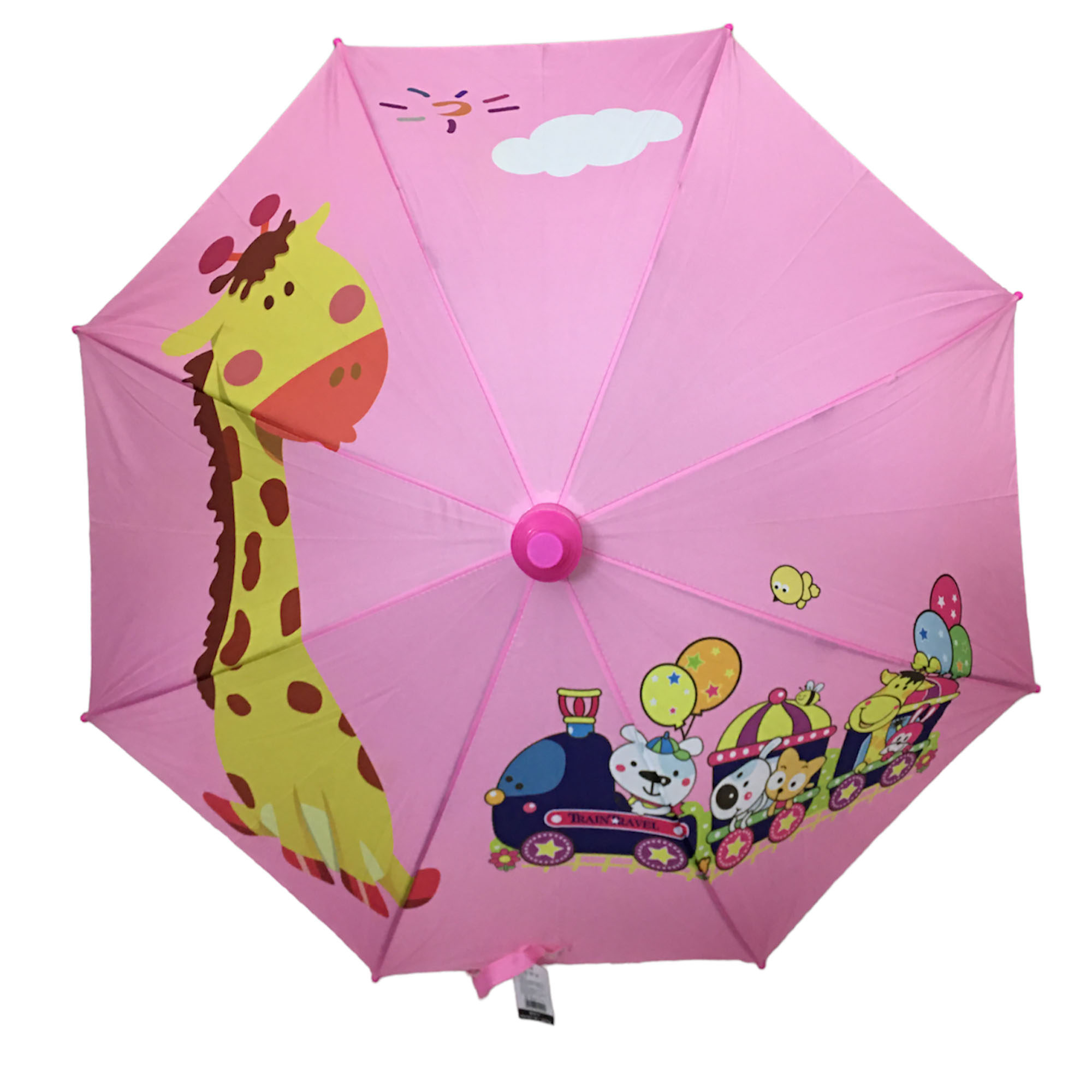 چتر بچگانه مدل فانتزی طرح زرافه و قطار حیوانات کد A J 44