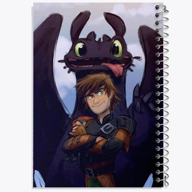 دفتر مشق 50 برگ خندالو مدل اژدها سواران DreamWorks Dragons کد 13752