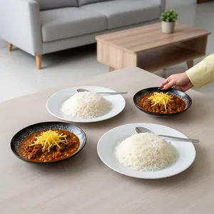 بشقاب خورش خوری سرامیکی بومی مدل ماربل مجموعه دو عددی