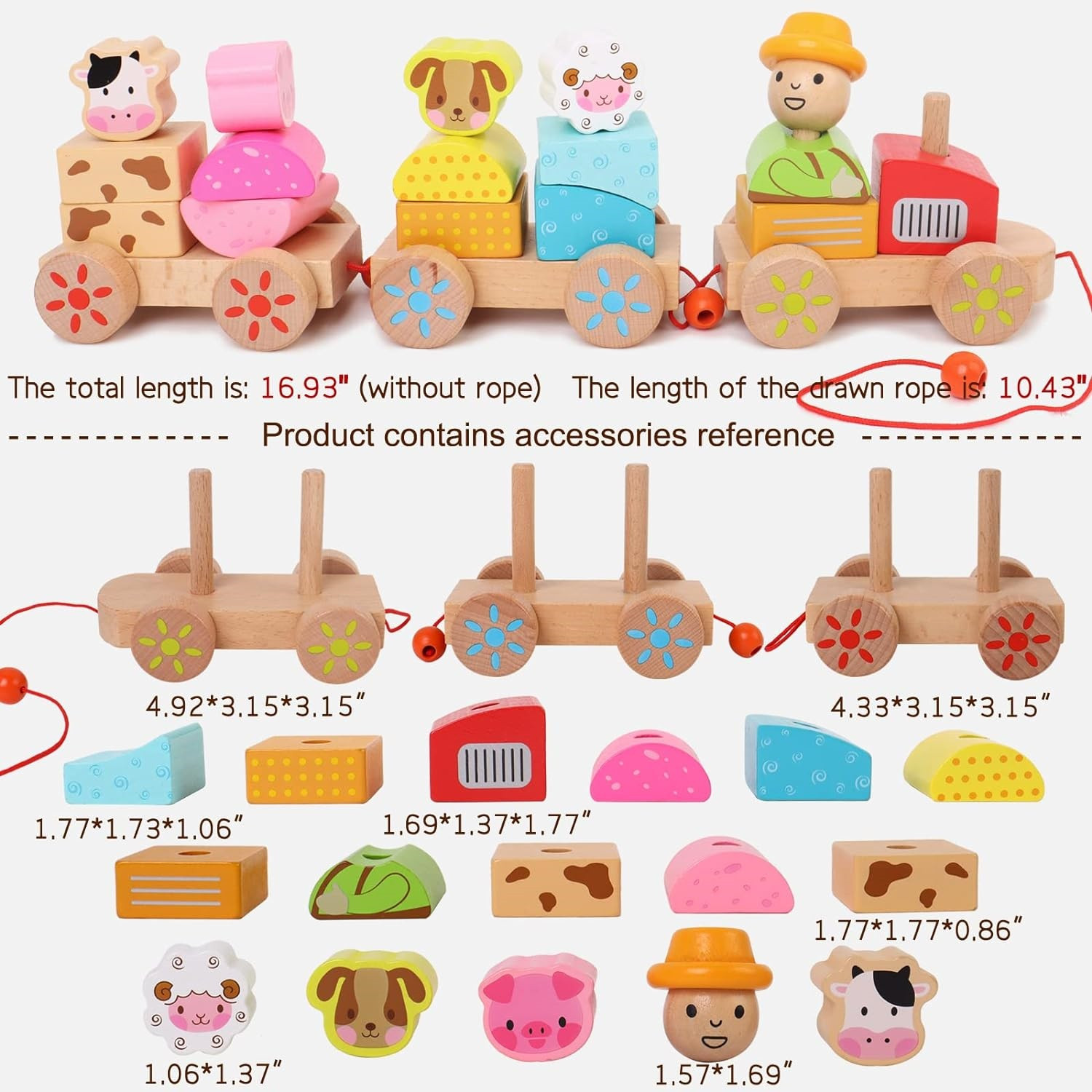 قطار بازی مدل چوبی طرح حیوانات کد 460